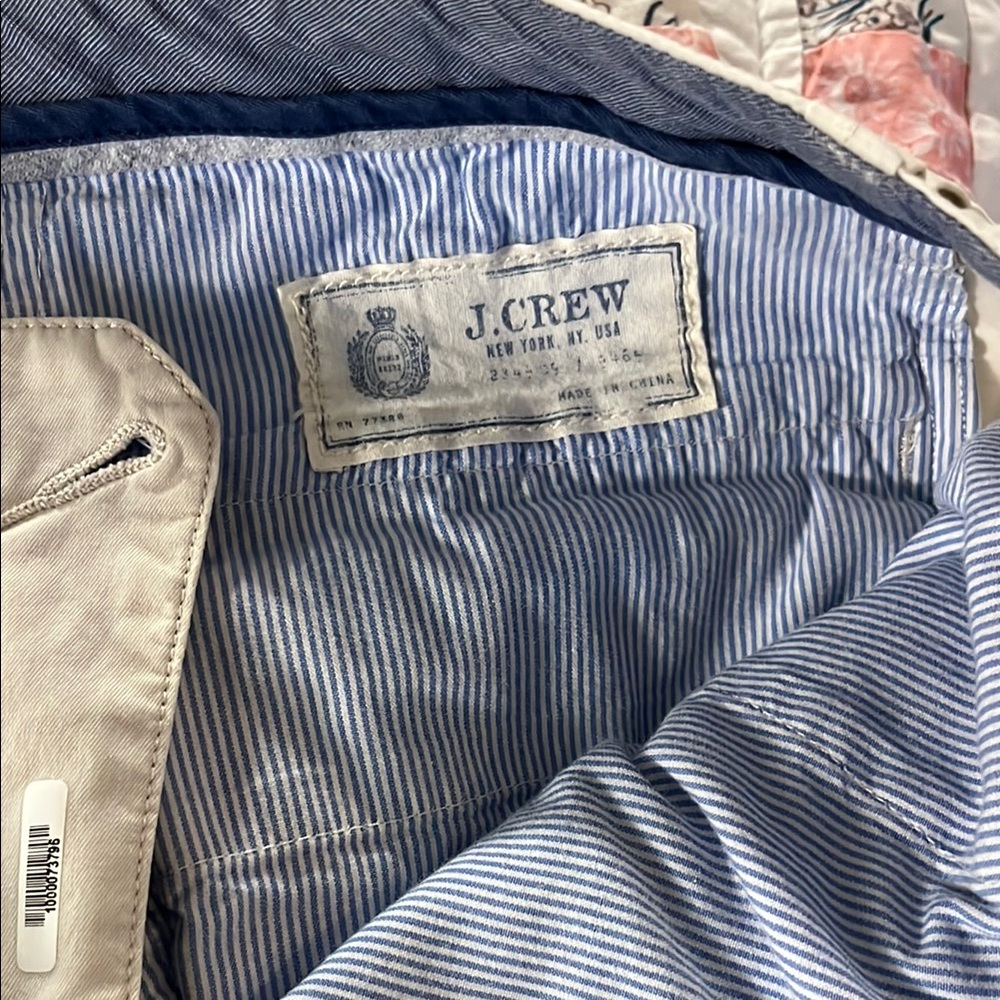 J.Crew khakis light colored.
